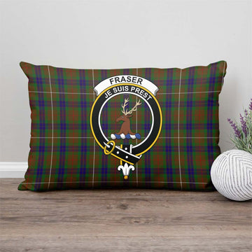 Fraser Hunting Tartan Pillow Cover with Family Crest