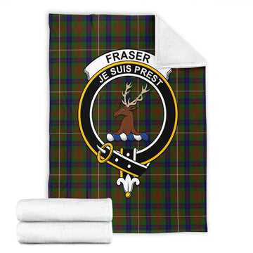 Fraser Hunting Tartan Blanket with Family Crest