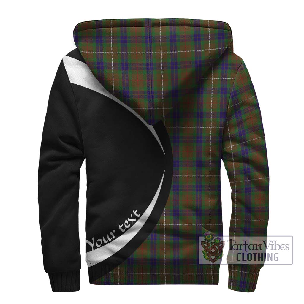 Fraser Hunting Tartan Sherpa Hoodie with Family Crest Circle Style - Tartan Vibes Clothing