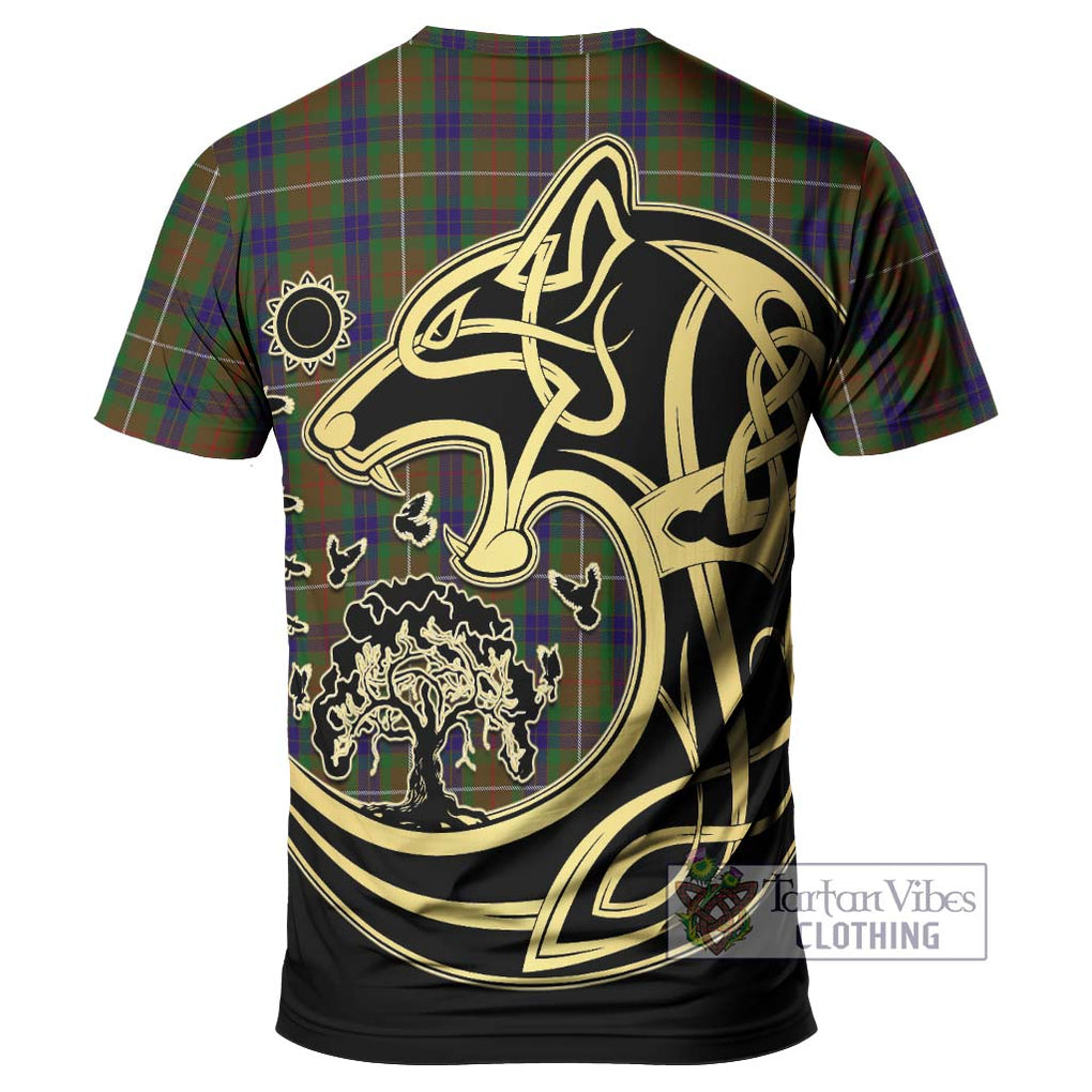 Fraser Hunting Tartan T-Shirt with Family Crest Celtic Wolf Style - Tartan Vibes Clothing