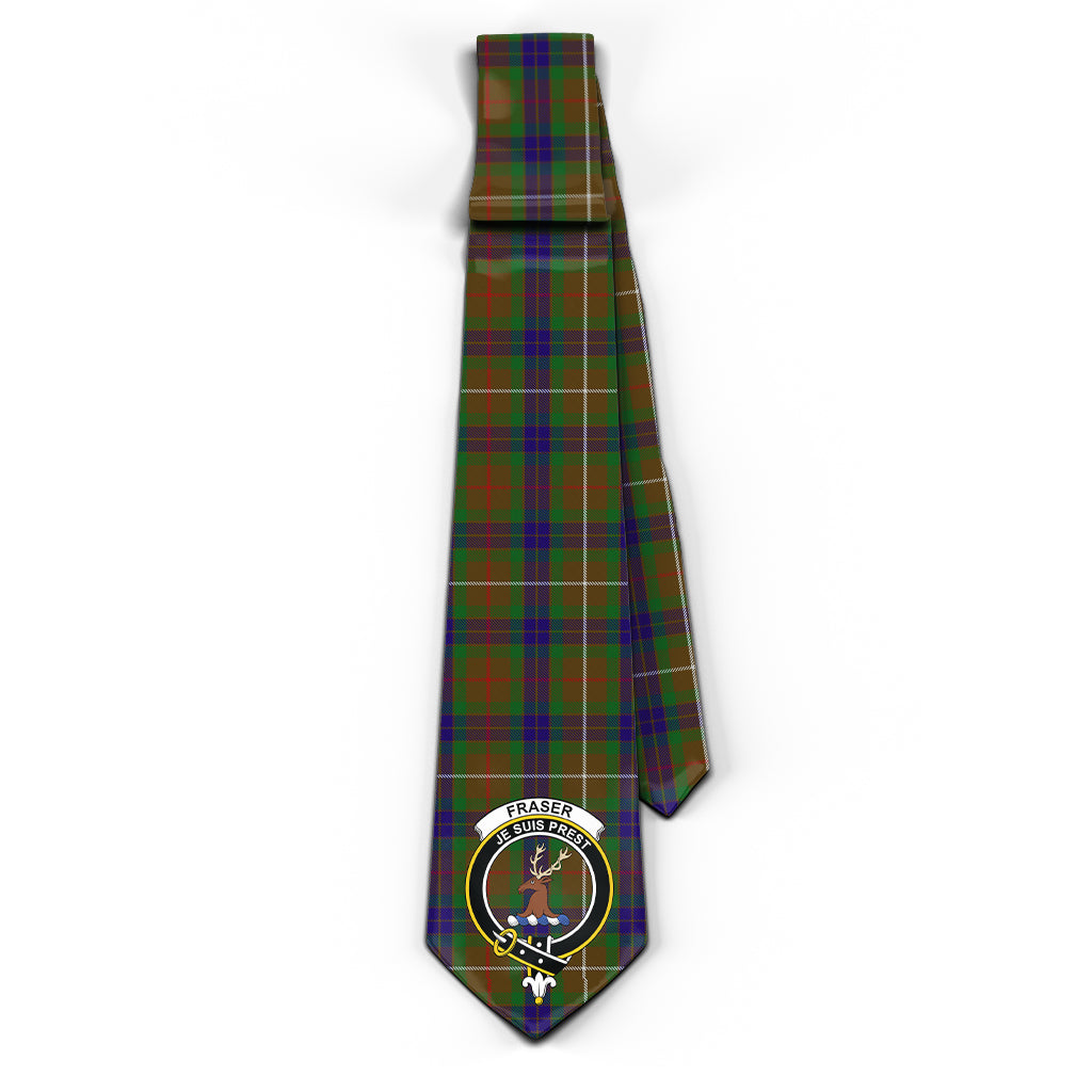 Fraser Hunting Tartan Classic Necktie with Family Crest - Tartan Vibes Clothing