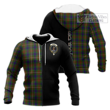 Fraser Hunting Tartan Knitted Hoodie with Family Crest and Half Of Me Style