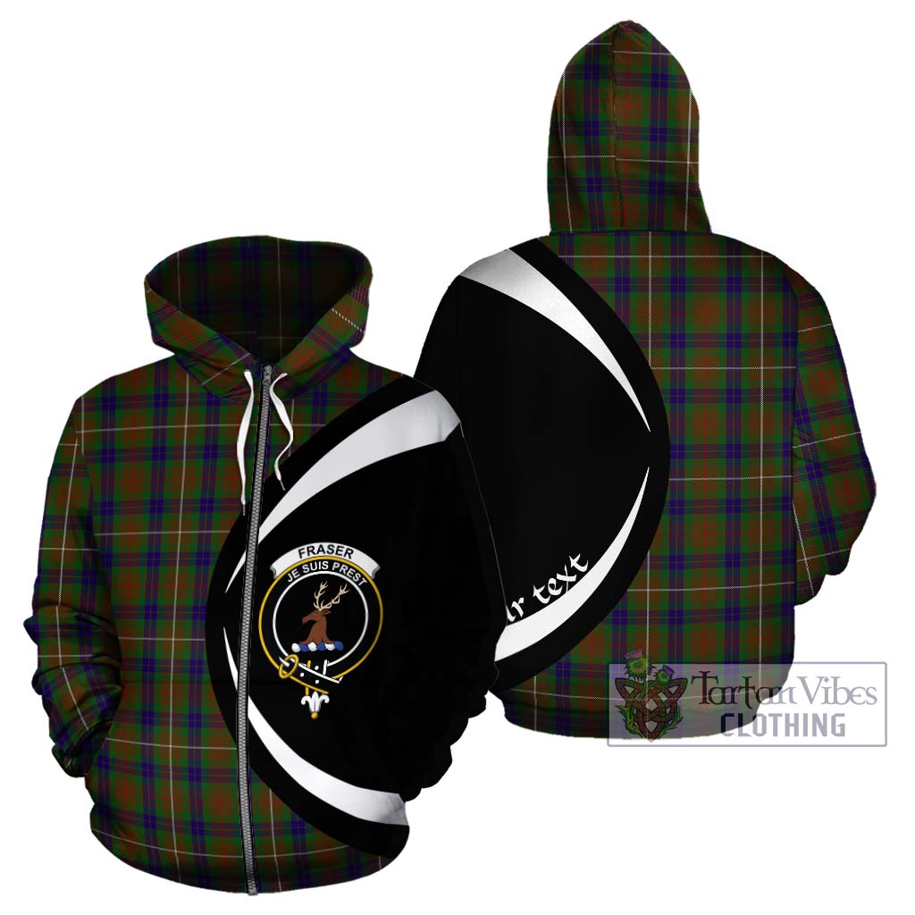 Tartan Vibes Clothing Fraser Hunting Tartan Hoodie with Family Crest Circle Style