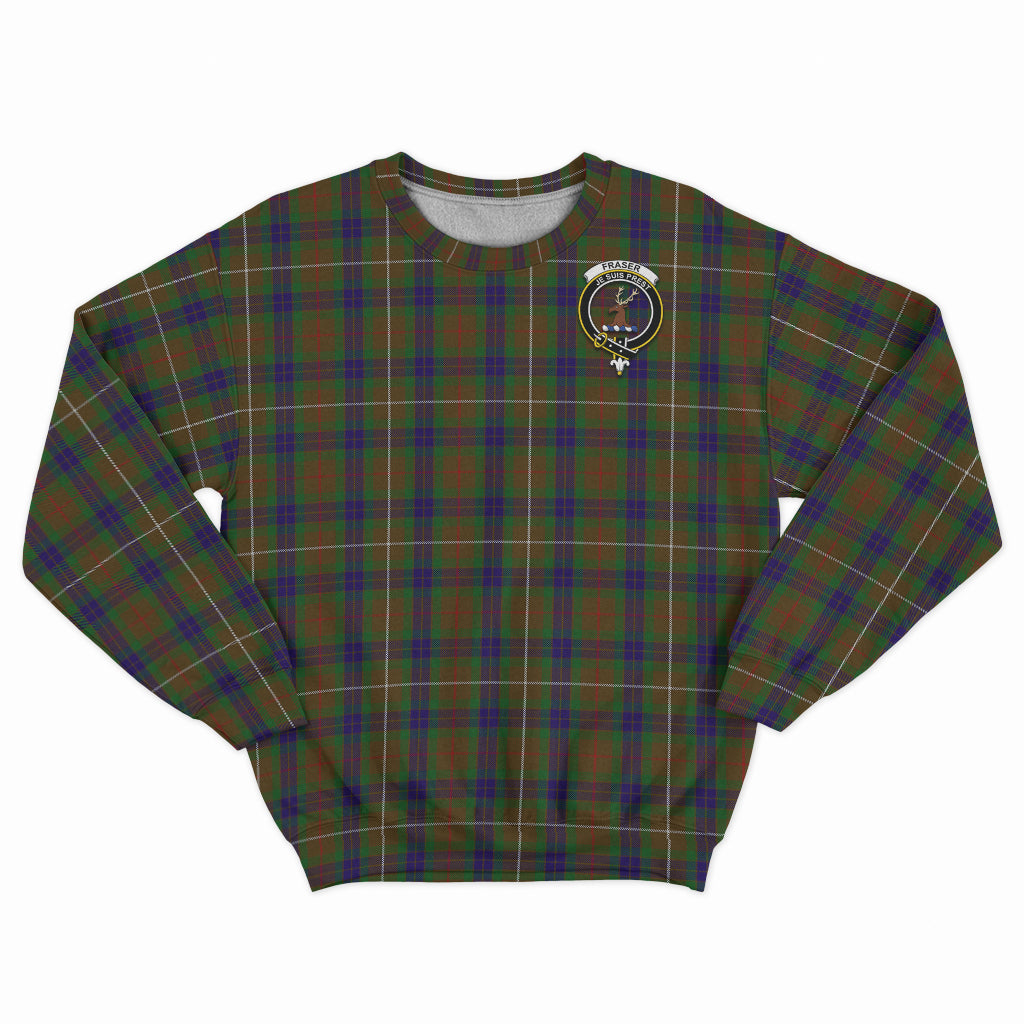 Fraser Hunting Tartan Sweatshirt with Family Crest - Tartan Vibes Clothing