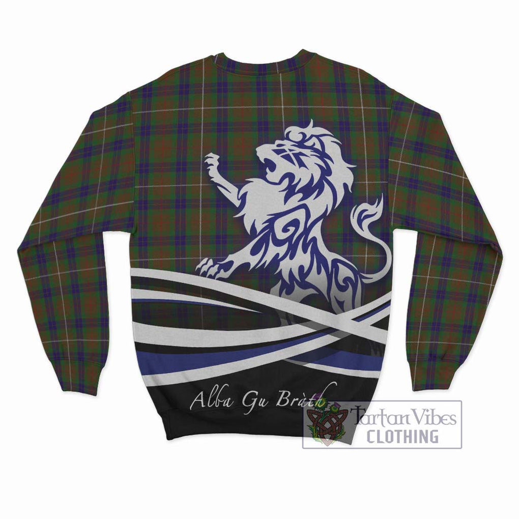 Fraser Hunting Tartan Sweatshirt with Alba Gu Brath Regal Lion Emblem - Tartanvibesclothing Shop