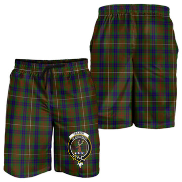 Fraser Hunting Tartan Mens Shorts with Family Crest