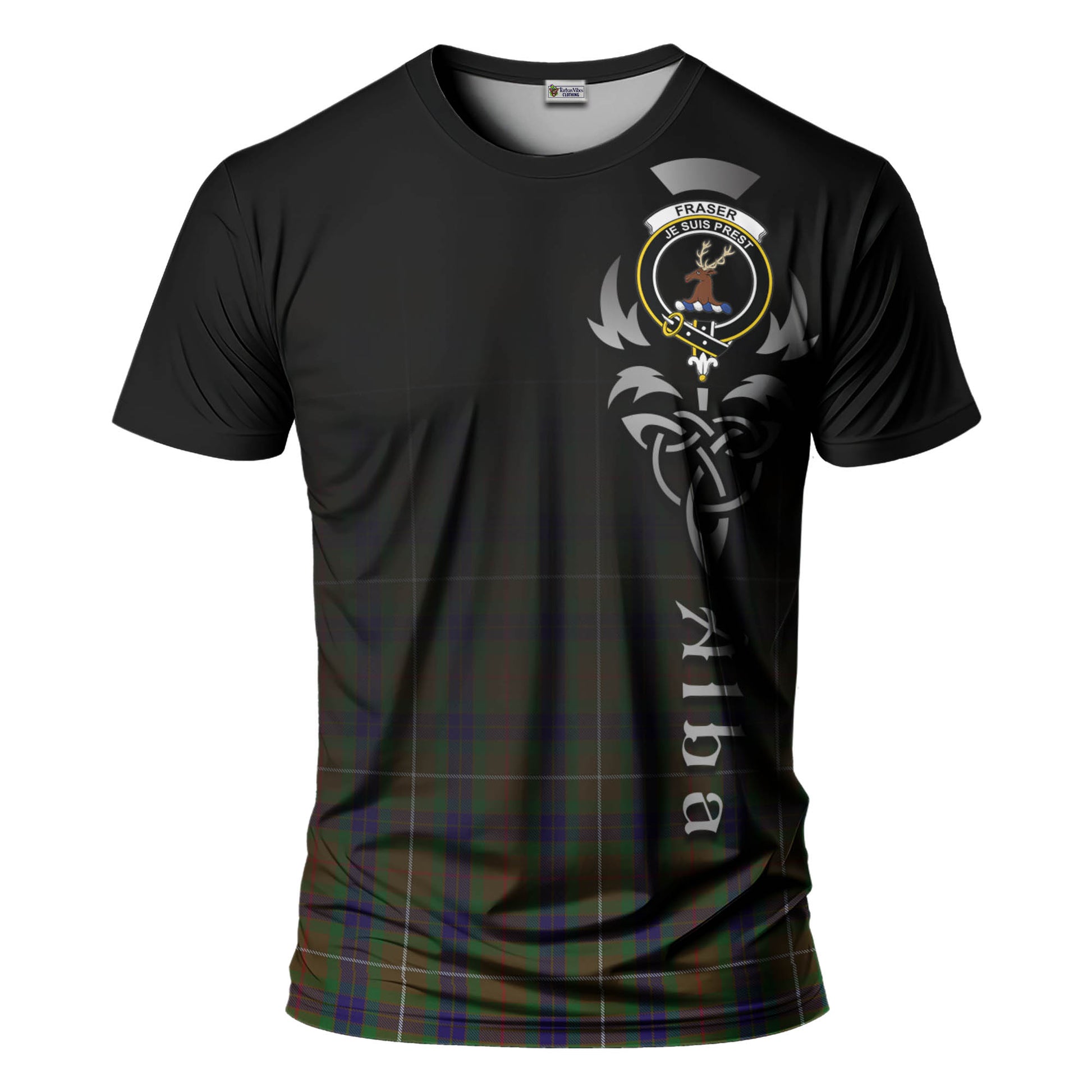 Tartan Vibes Clothing Fraser Hunting Tartan T-Shirt Featuring Alba Gu Brath Family Crest Celtic Inspired