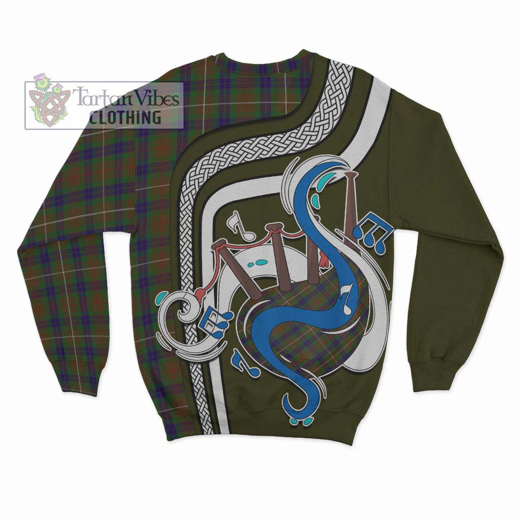 Fraser Hunting Tartan Sweatshirt with Epic Bagpipe Style - Tartanvibesclothing Shop