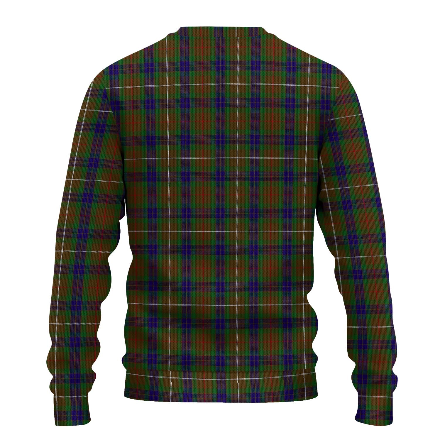 Fraser Hunting Tartan Knitted Sweater with Family Crest - Tartanvibesclothing