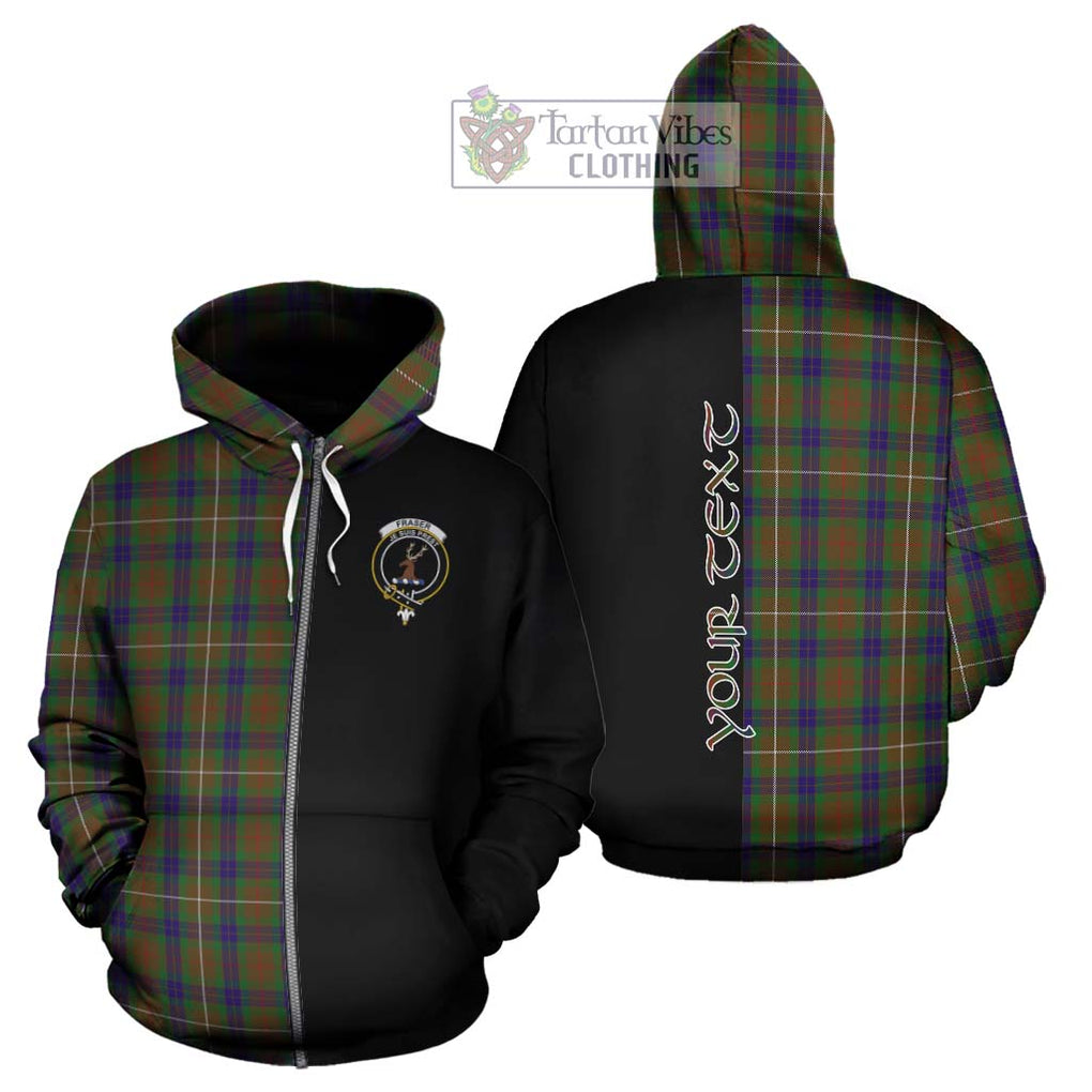 Fraser Hunting Tartan Hoodie with Family Crest and Half Of Me Style - Tartanvibesclothing Shop