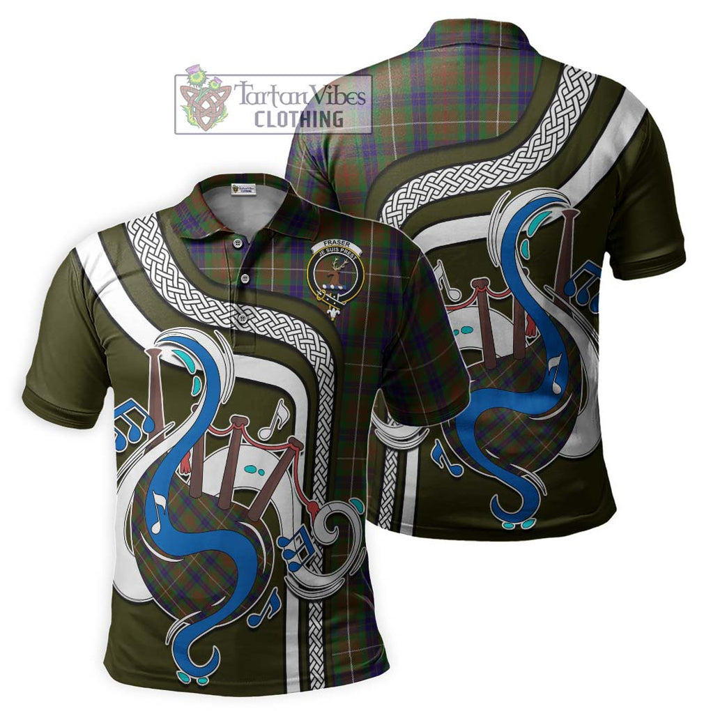 Tartan Vibes Clothing Fraser Hunting Tartan Polo Shirt with Epic Bagpipe Style