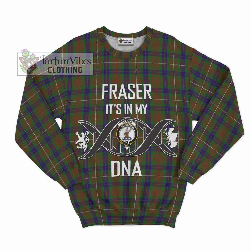 Fraser Hunting Tartan Sweatshirt with Family Crest DNA In Me Style - Tartanvibesclothing Shop