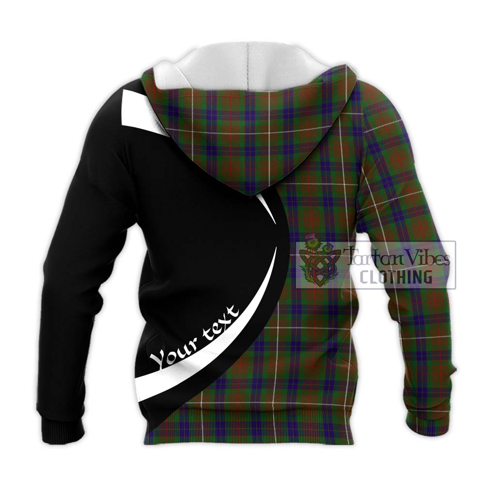 Tartan Vibes Clothing Fraser Hunting Tartan Knitted Hoodie with Family Crest Circle Style