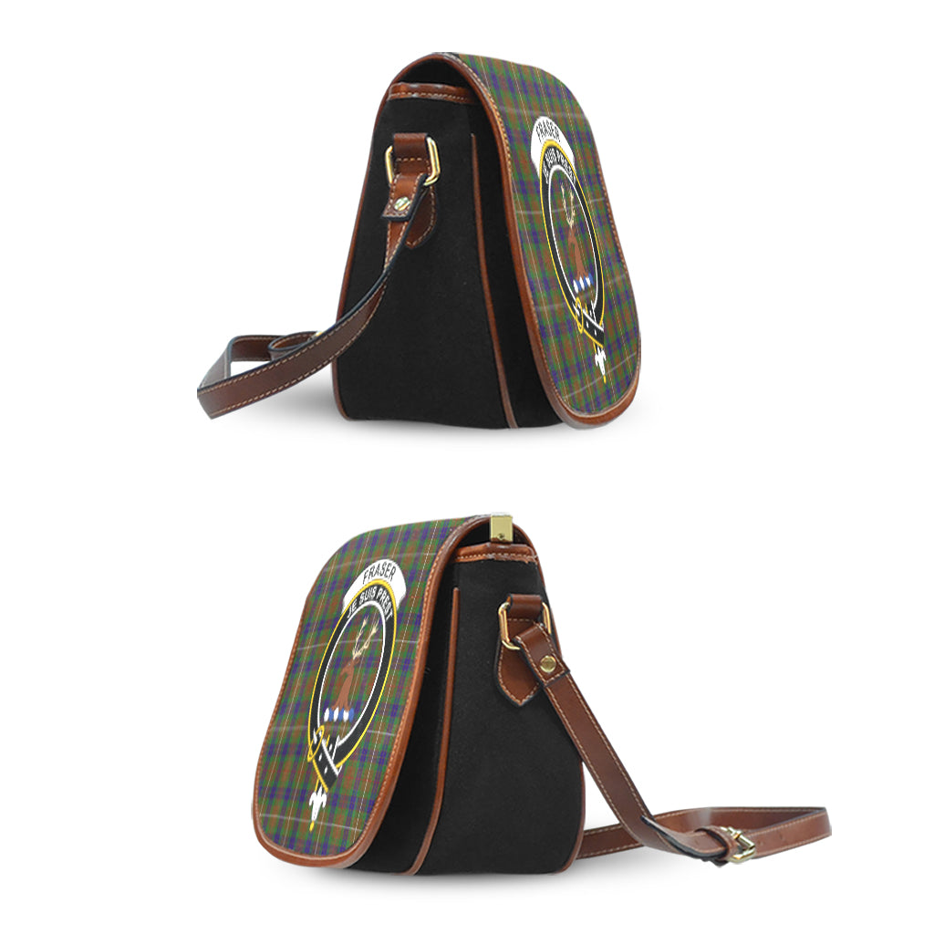 Fraser Hunting Tartan Saddle Bag with Family Crest - Tartan Vibes Clothing