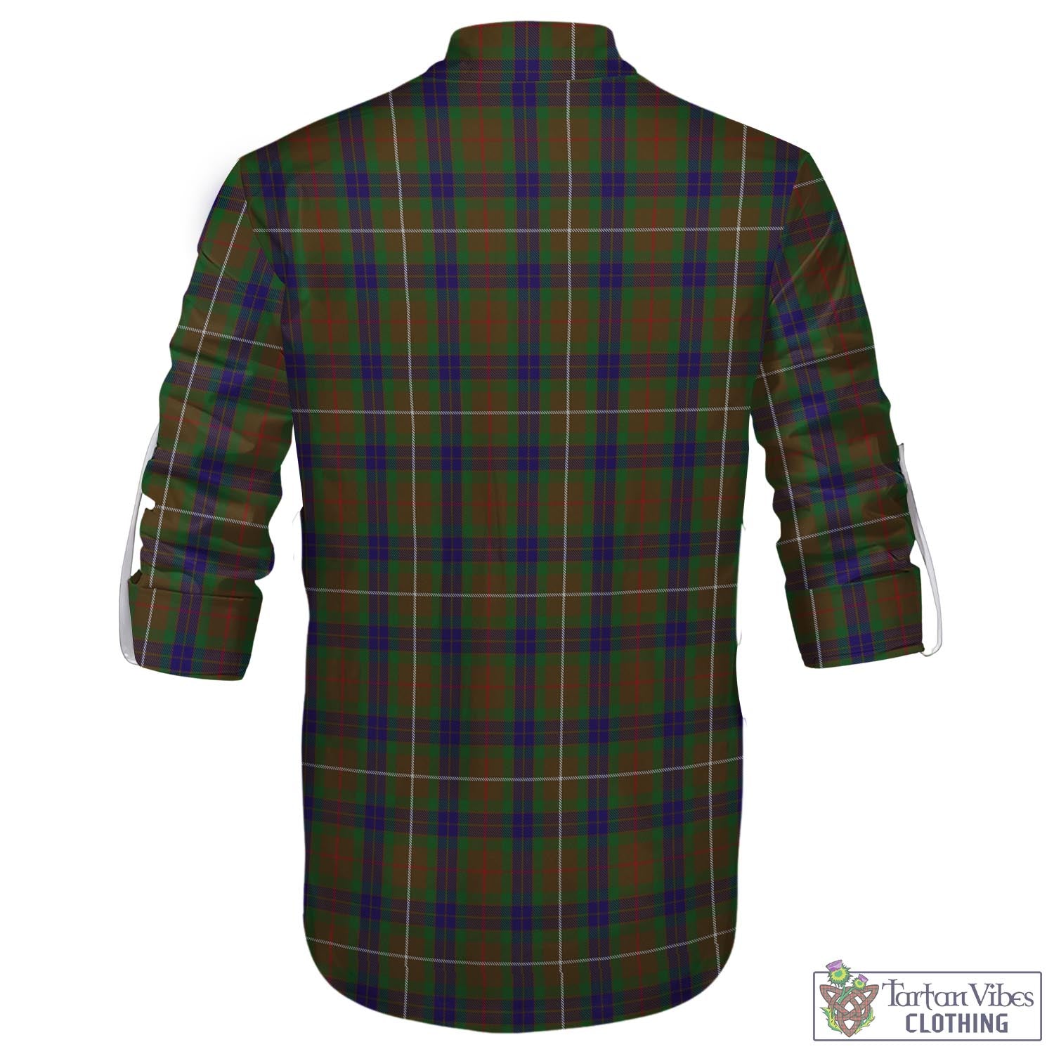 Tartan Vibes Clothing Fraser Hunting Tartan Men's Scottish Traditional Jacobite Ghillie Kilt Shirt with Family Crest