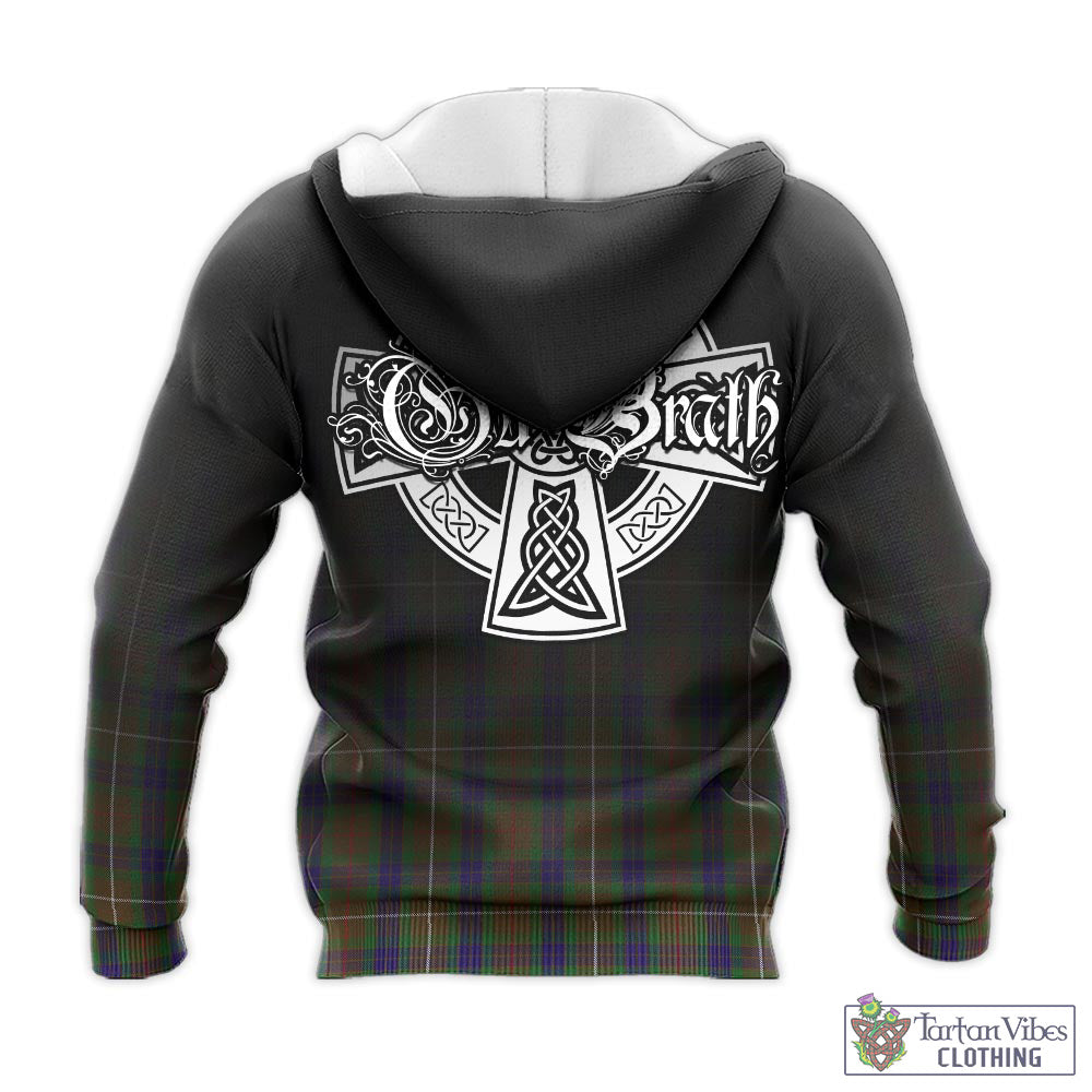 Tartan Vibes Clothing Fraser Hunting Tartan Knitted Hoodie Featuring Alba Gu Brath Family Crest Celtic Inspired