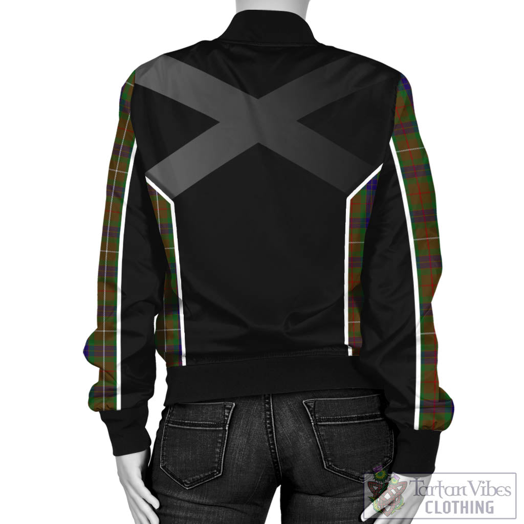 Tartan Vibes Clothing Fraser Hunting Tartan Bomber Jacket with Family Crest and Scottish Thistle Vibes Sport Style