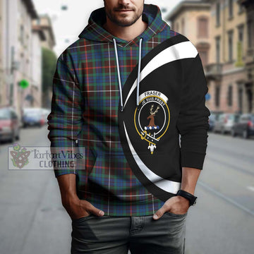 Fraser Hunting Ancient Tartan Hoodie with Family Crest Circle Style