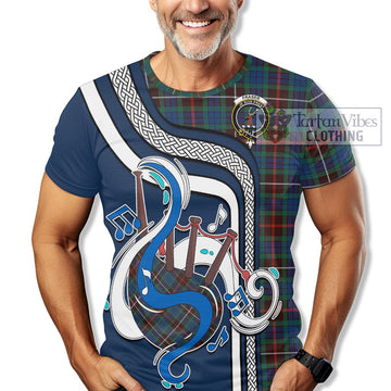 Fraser Hunting Ancient Tartan T-Shirt with Epic Bagpipe Style