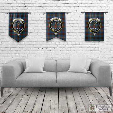 Fraser Hunting Ancient Tartan Gonfalon, Tartan Banner with Family Crest