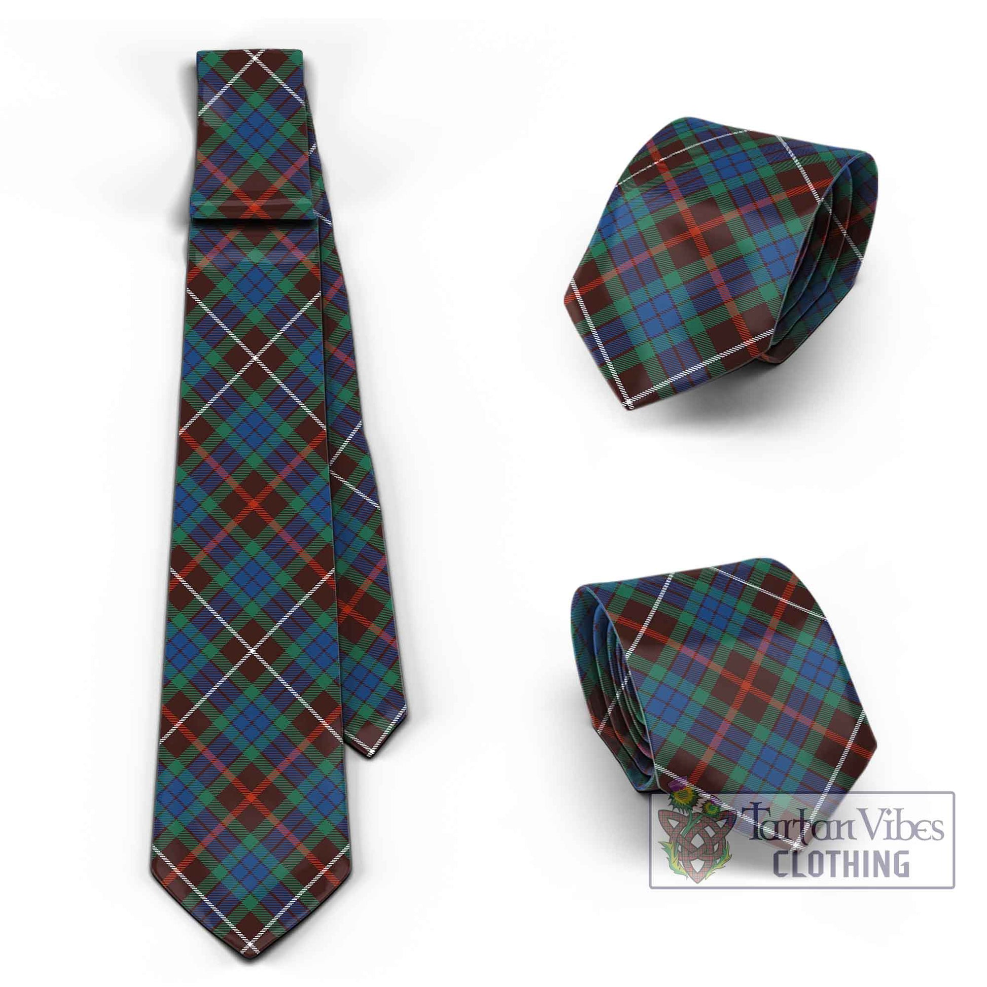 Tartan Vibes Clothing Fraser Hunting Ancient Tartan Classic Necktie Cross Style