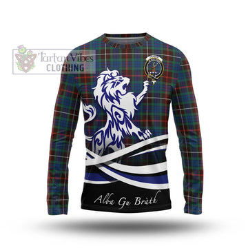 Fraser Hunting Ancient Tartan Long Sleeve T-Shirt with Alba Gu Brath Regal Lion Emblem