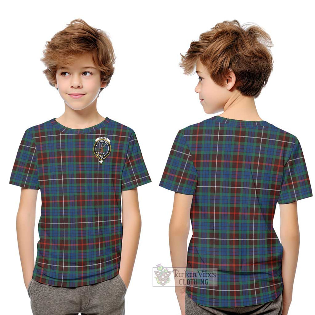 Fraser Hunting Ancient Tartan Kid T-Shirt with Family Crest Youth XL Size14 - Tartanvibesclothing Shop