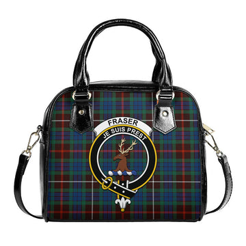 Fraser Hunting Ancient Tartan Shoulder Handbags with Family Crest