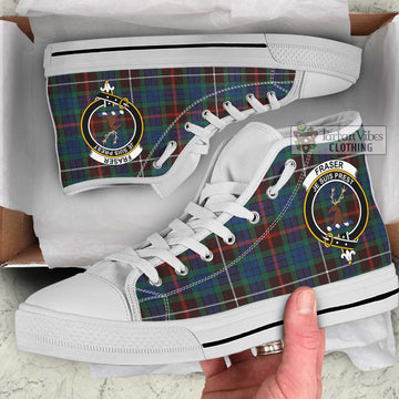 Fraser Hunting Ancient Tartan High Top Shoes with Family Crest