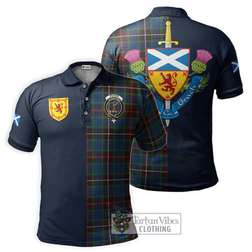 Fraser Hunting Ancient Tartan Polo Shirt Alba with Scottish Lion Royal Arm Half Style