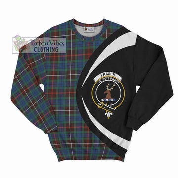 Fraser Hunting Ancient Tartan Sweatshirt with Family Crest Circle Style