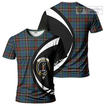 Fraser Hunting Ancient Tartan T-Shirt with Family Crest Circle Style