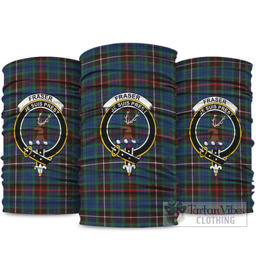 Fraser Hunting Ancient Tartan Neck Gaiters, Tartan Bandanas, Tartan Head Band with Family Crest