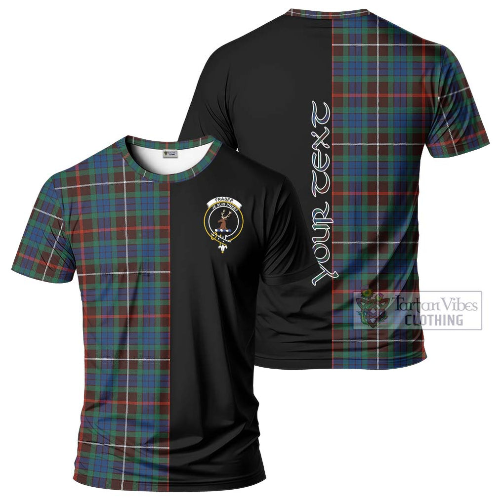 Fraser Hunting Ancient Tartan T-Shirt with Family Crest and Half Of Me Style Kid's Shirt - Tartanvibesclothing Shop