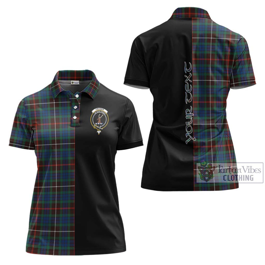 Fraser Hunting Ancient Tartan Women's Polo Shirt with Family Crest and Half Of Me Style Women - Tartanvibesclothing Shop