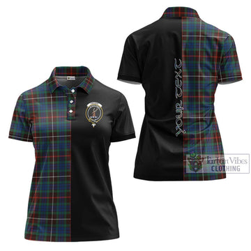 Fraser Hunting Ancient Tartan Women's Polo Shirt with Family Crest and Half Of Me Style