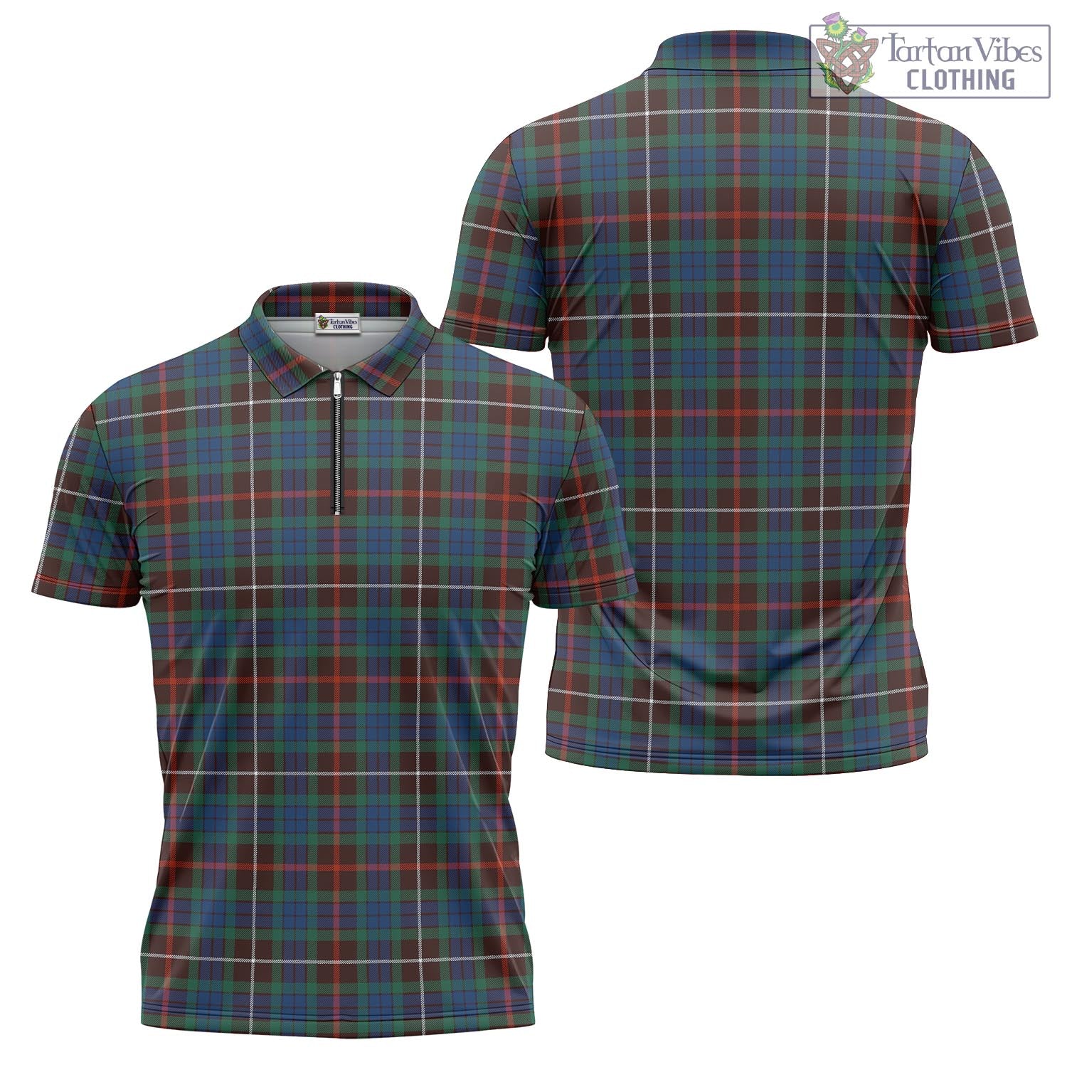 Tartan Vibes Clothing Fraser Hunting Ancient Tartan Zipper Polo Shirt