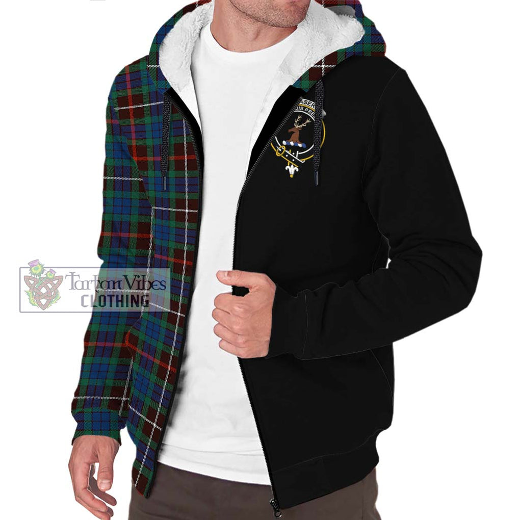 Fraser Hunting Ancient Tartan Sherpa Hoodie with Family Crest and Half Of Me Style Unisex S - Tartanvibesclothing Shop