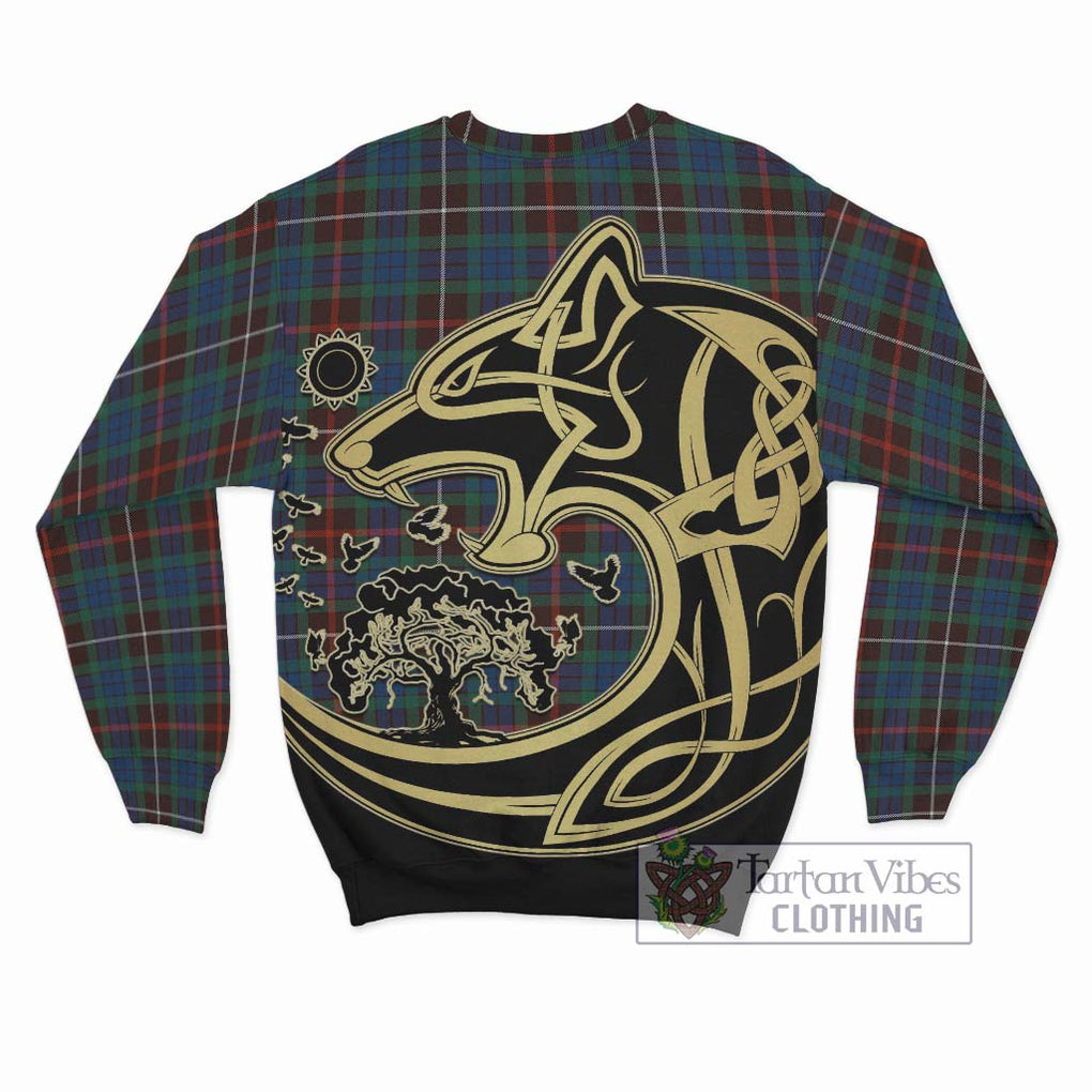 Fraser Hunting Ancient Tartan Sweatshirt with Family Crest Celtic Wolf Style - Tartan Vibes Clothing