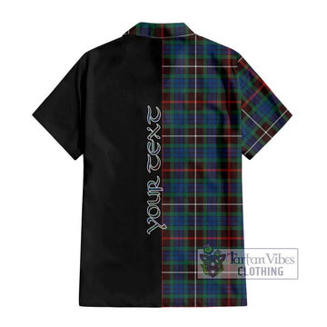 Fraser Hunting Ancient Tartan Short Sleeve Button Shirt with Family Crest and Half Of Me Style