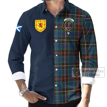 Fraser Hunting Ancient Tartan Long Sleeve Button Shirt Alba with Scottish Lion Royal Arm Half Style