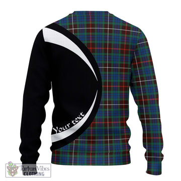 Fraser Hunting Ancient Tartan Ugly Sweater with Family Crest Circle Style