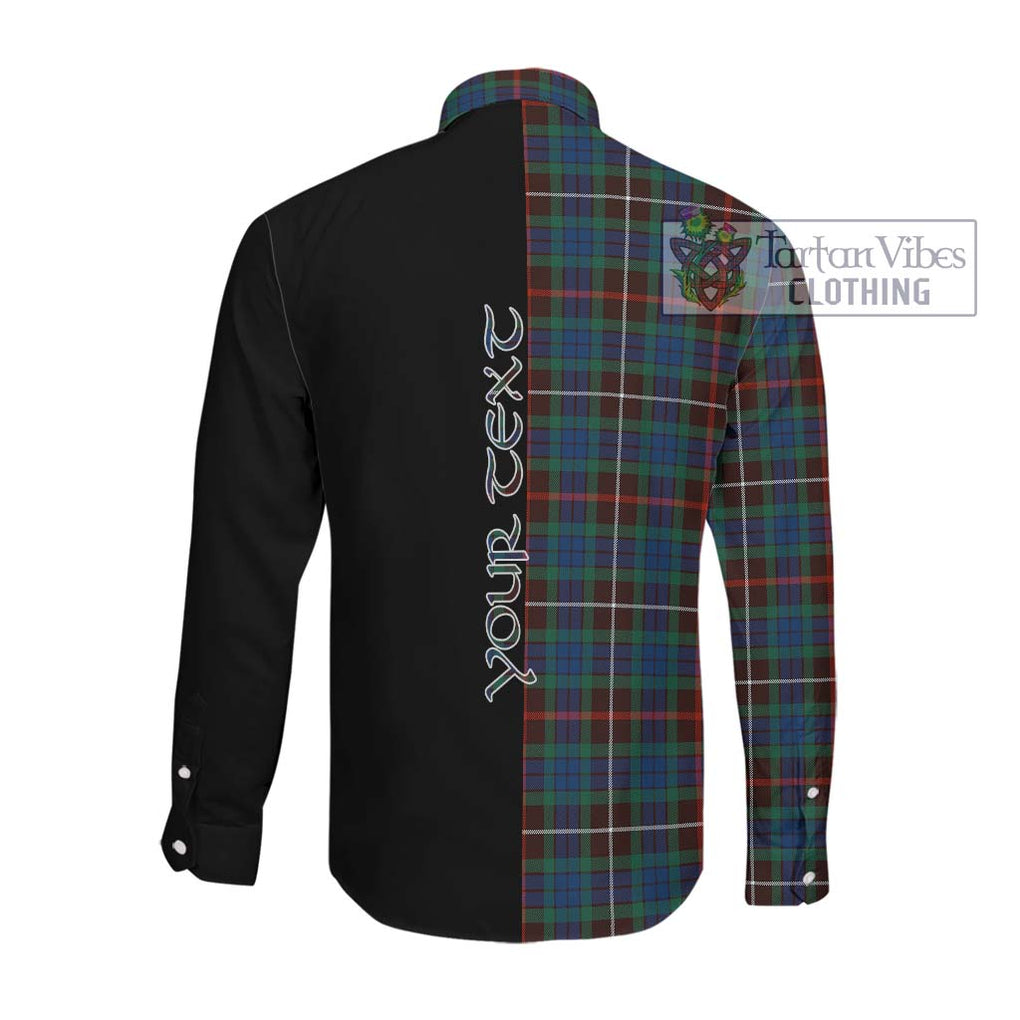 Fraser Hunting Ancient Tartan Long Sleeve Button Shirt with Family Crest and Half Of Me Style Men's Shirt - Tartanvibesclothing Shop