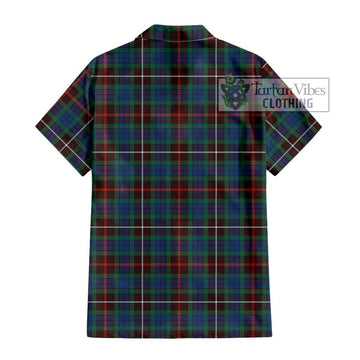 Fraser Hunting Ancient Tartan Short Sleeve Button Shirt with Family Crest DNA In Me Style