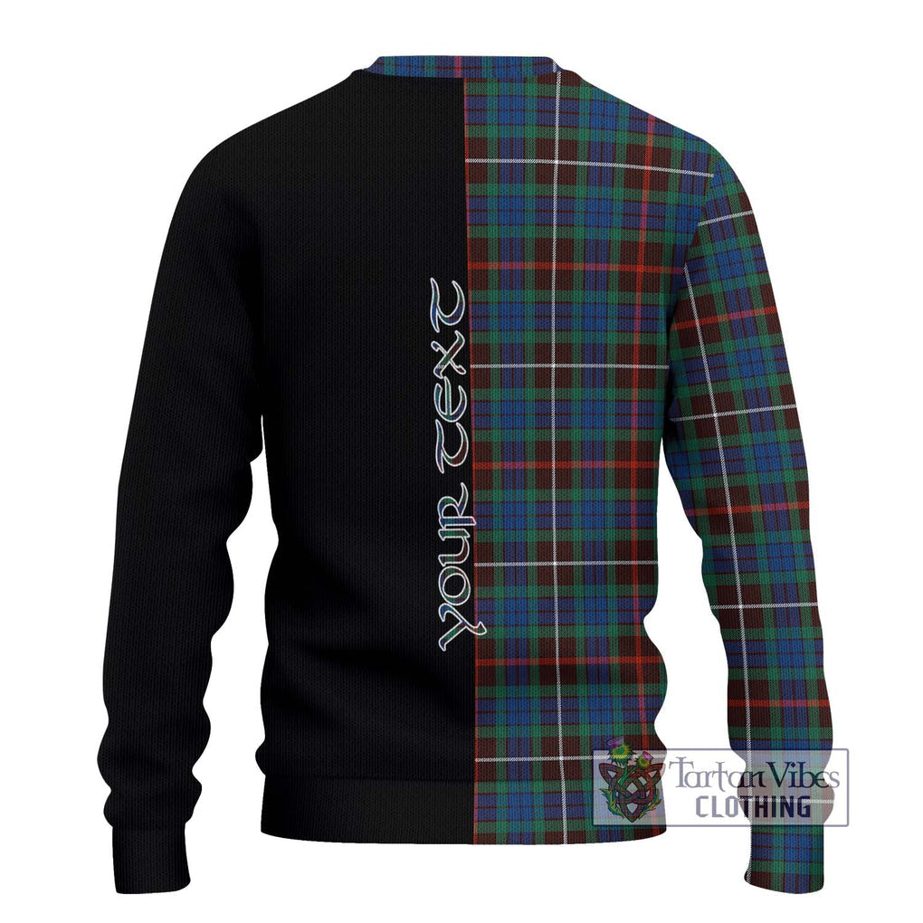 Fraser Hunting Ancient Tartan Knitted Sweater with Family Crest and Half Of Me Style - Tartanvibesclothing Shop