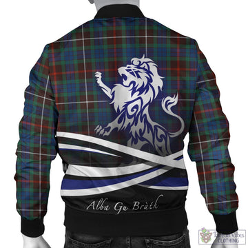 Fraser Hunting Ancient Tartan Bomber Jacket with Alba Gu Brath Regal Lion Emblem