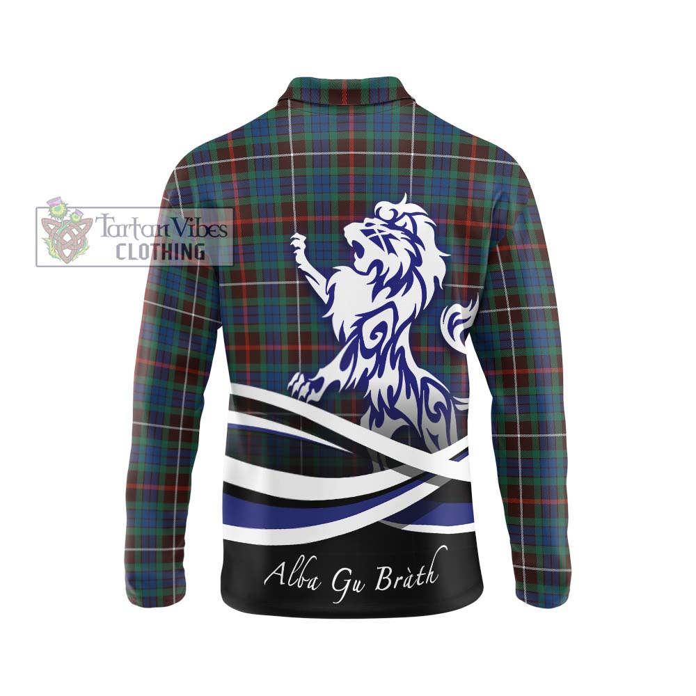 Fraser Hunting Ancient Tartan Long Sleeve Polo Shirt with Alba Gu Brath Regal Lion Emblem - Tartanvibesclothing Shop