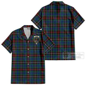 Fraser Hunting Ancient Tartan Cotton Hawaiian Shirt with Family Crest