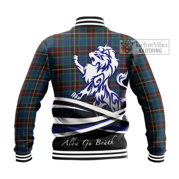 Fraser Hunting Ancient Tartan Baseball Jacket with Alba Gu Brath Regal Lion Emblem