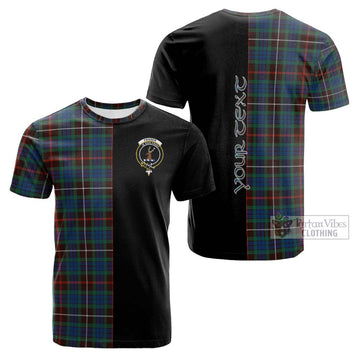 Fraser Hunting Ancient Tartan Cotton T-shirt with Family Crest and Half Of Me Style